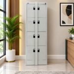 FOUR-DRAWER VERTICAL METAL FILING CABINET WITH CENTRAL LOCKING BAR